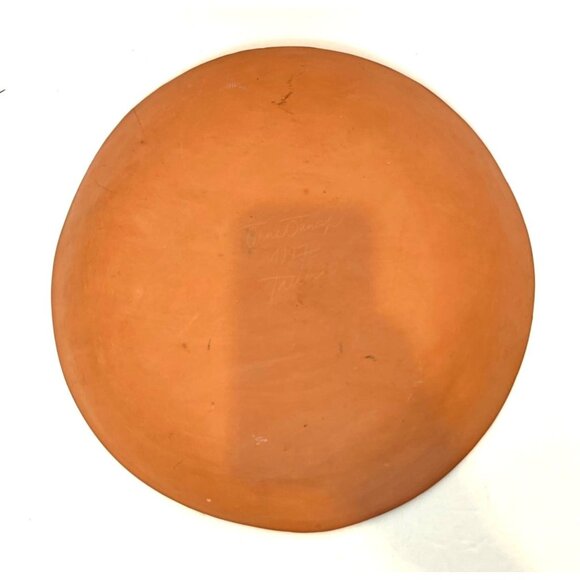 Metallic Orange Black Glazed Terracotta Ring Bowl Platter Artist Signed Tallinn - Picture 2 of 6